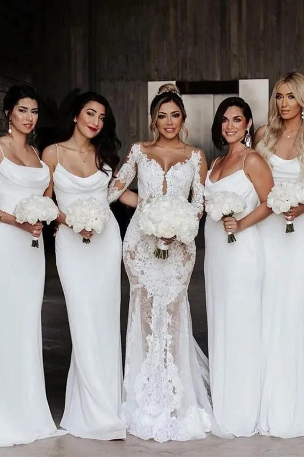 Ivory bridesmaid dresses with sleeves sale