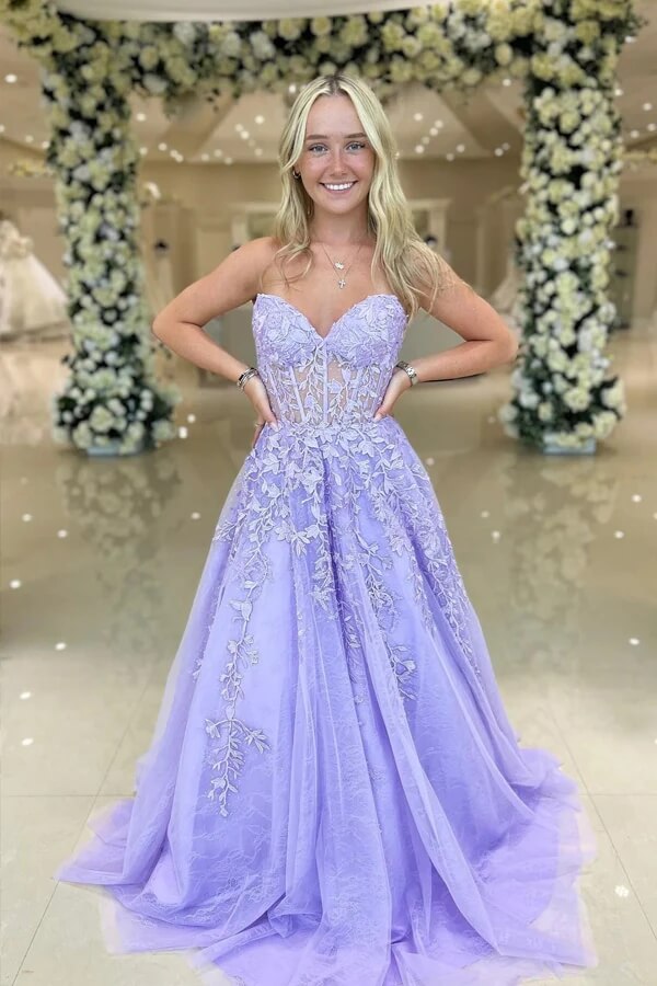 A line lace prom dress fashion