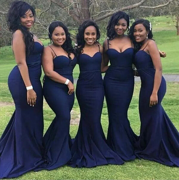 Navy Mermaid Sweetheart Bridesmaid Dresses MBD249 Musebridals