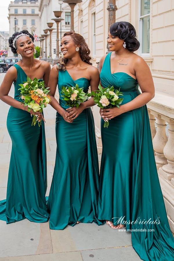 bridesmaid dresses with train