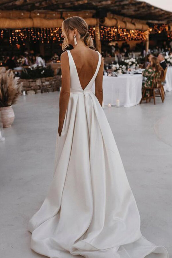 A-line Satin Wedding Dress
