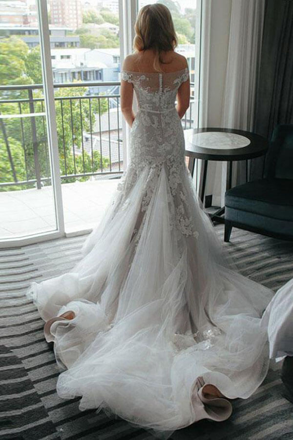 Illusion Neckline Wedding Dresses