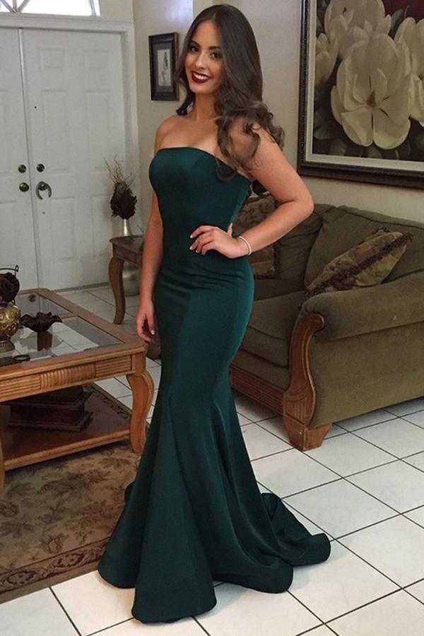 Olive green outlet mermaid prom dresses