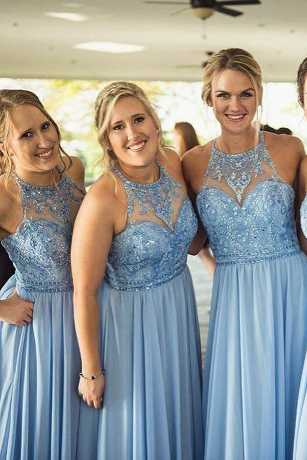 Teal and silver fashion bridesmaid dresses