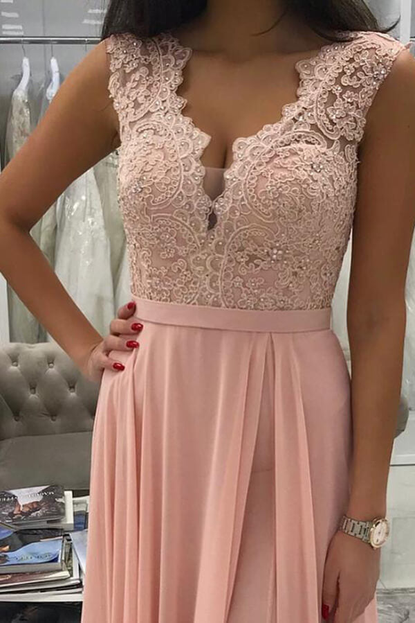 Pink Chiffon Evening Dress