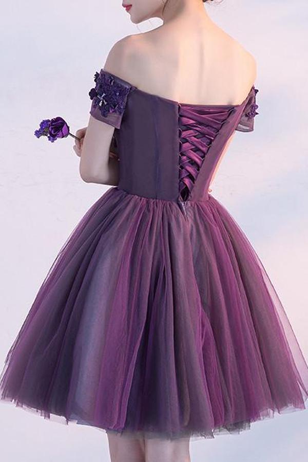 Off the shoulder 2025 short tulle dress