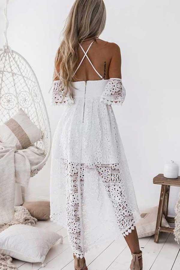 Off white clearance high low dresses