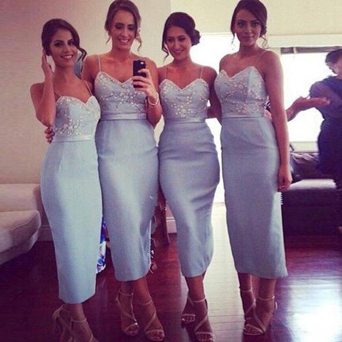 silver bridesmaid dresses short