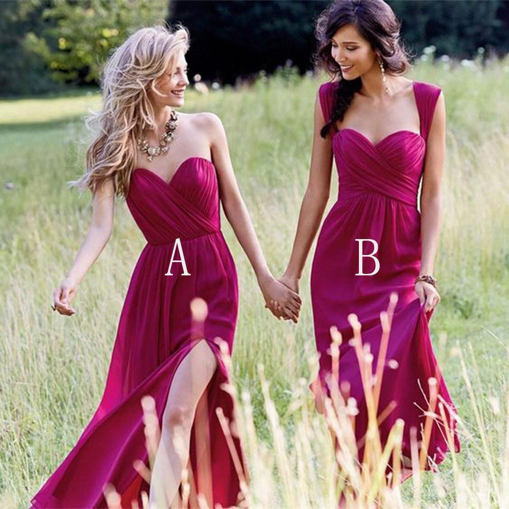 Elegant Mermaid Sweetheart Blush Pink Satin Long Bridesmaid Dresses,MBD126