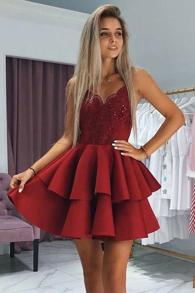 lace short tight burgundy dress